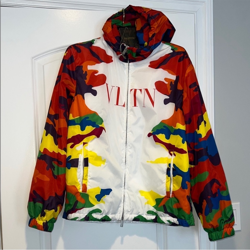 Valentino Multicolor Camouflage Windbreaker Jacket